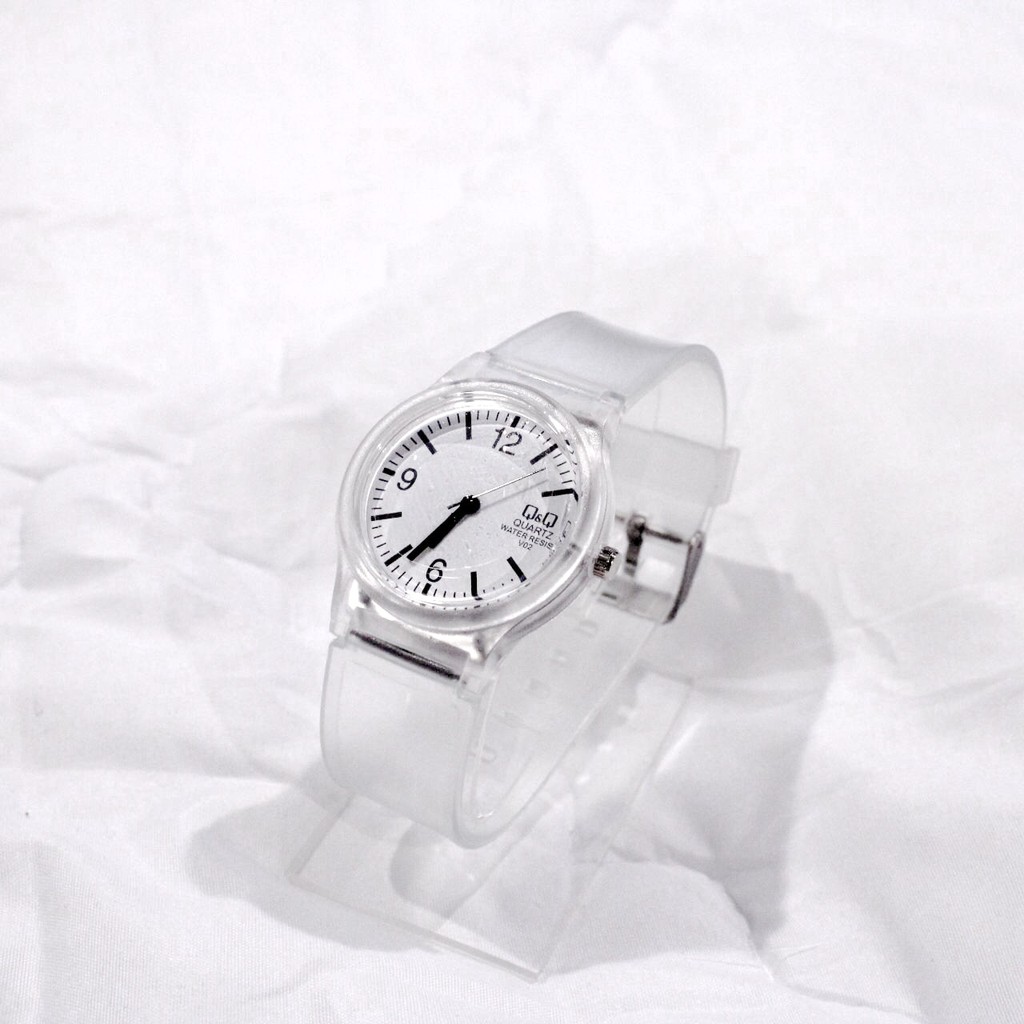 FYGALERY J142 Jam Tangan Transparan Wanita Jam Jelly Unisex Bahan Karet-Putih