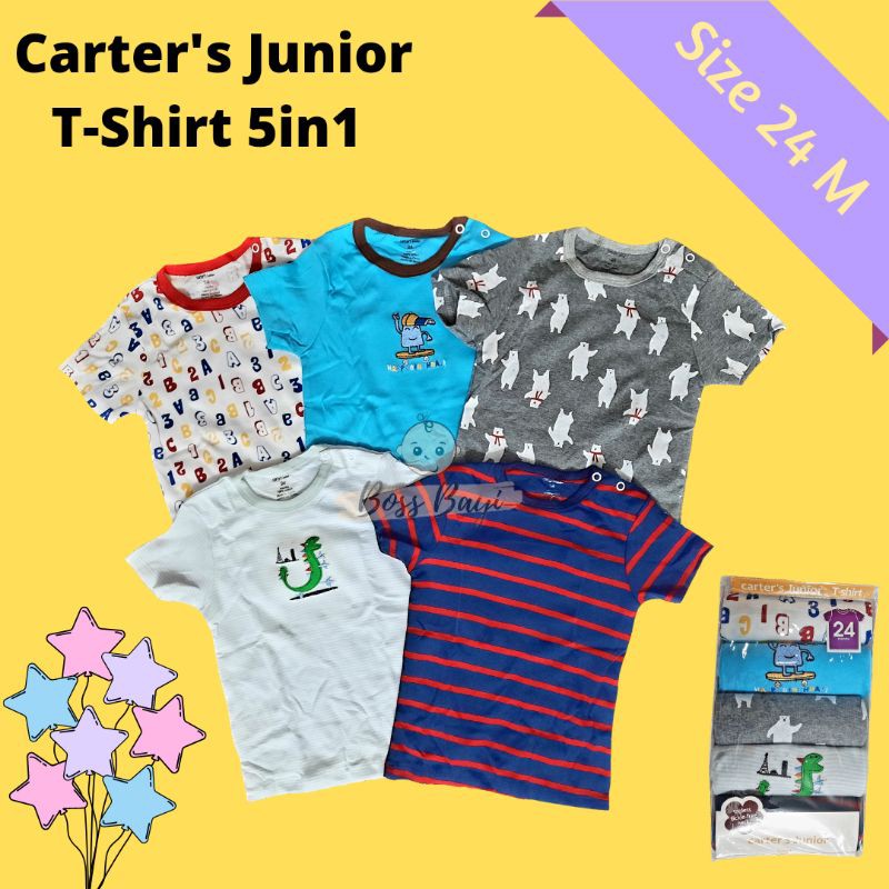 Carter Tshirt Short Tee / Carter's Junior T-Shirt / Kaos Atasan Lengan Pendek Carter isi 5 per pack