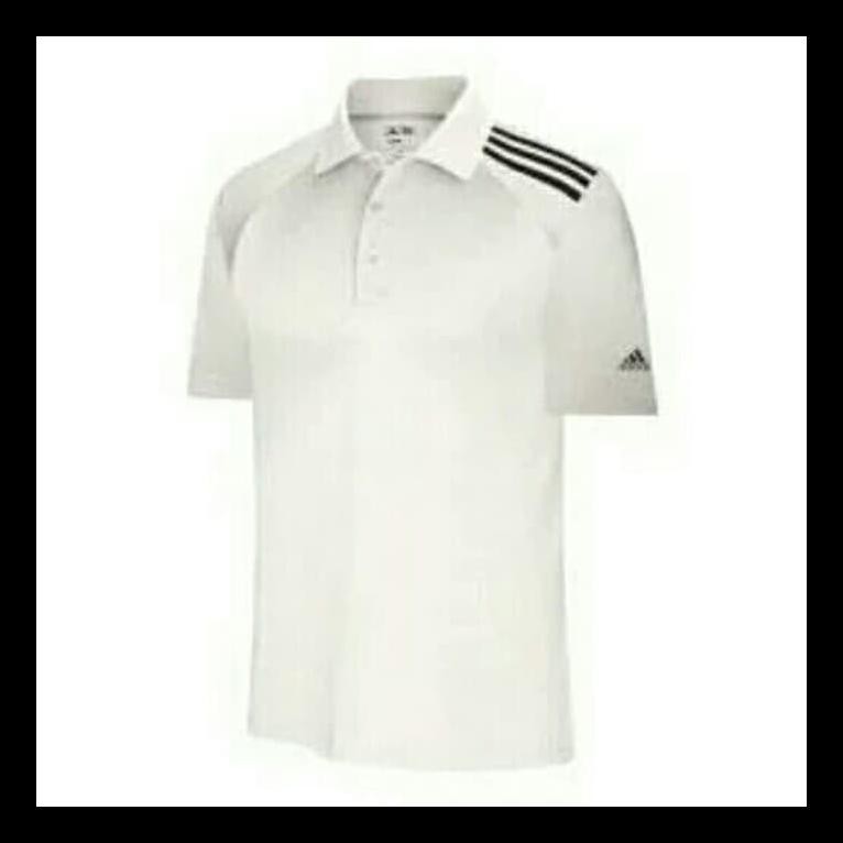 BARU POLO T-SHIRT /KAOS KERAH ADIDAS STRIP PUTIH KAOS POLO COWOK MURAH