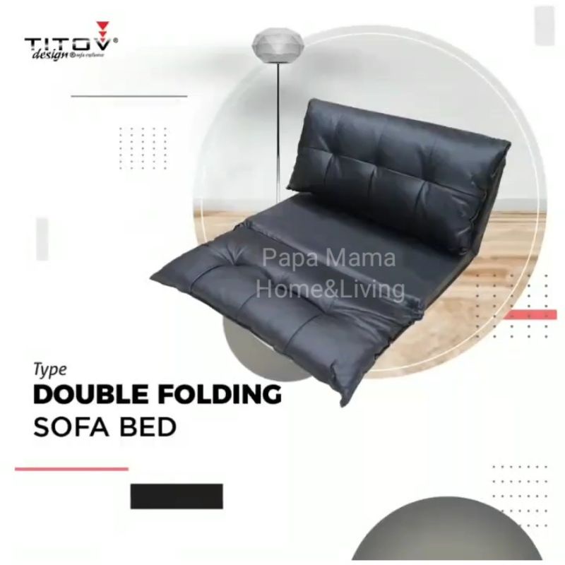 Sofa Santai Kulit - Sofa Tamu Titov Double Folding Bed - Sofa Lesehan - Medan - Sofabed Minimalis