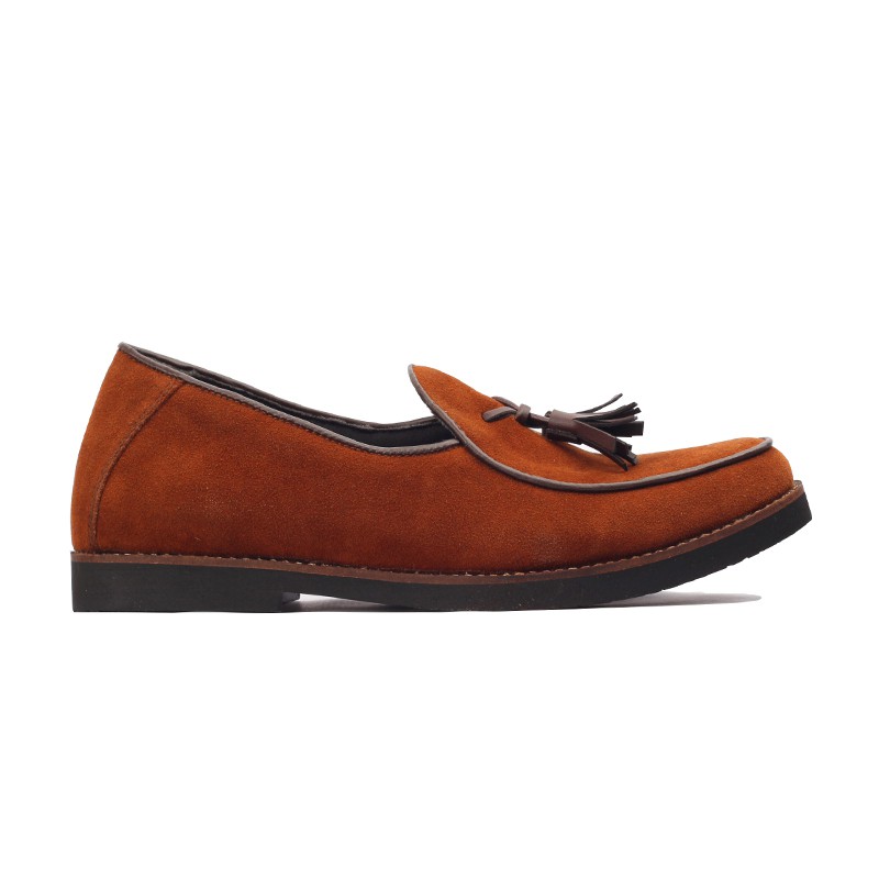 BOSSA BROWN|MNM x GIANT FLAMES| Sepatu Loafers Pria Casual