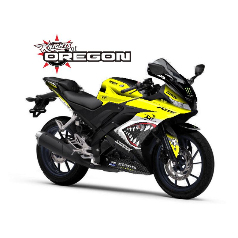 DECAL STRIPING STIKER YAMAHA R15 V3 KUNING SHARK INVADER