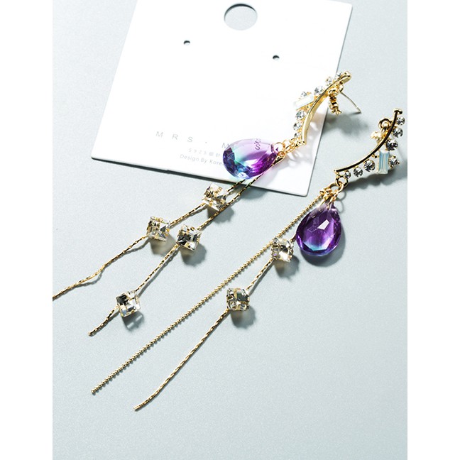 LRC Anting Tusuk Fashion Gold Silver Pin Stud Earrings F89429