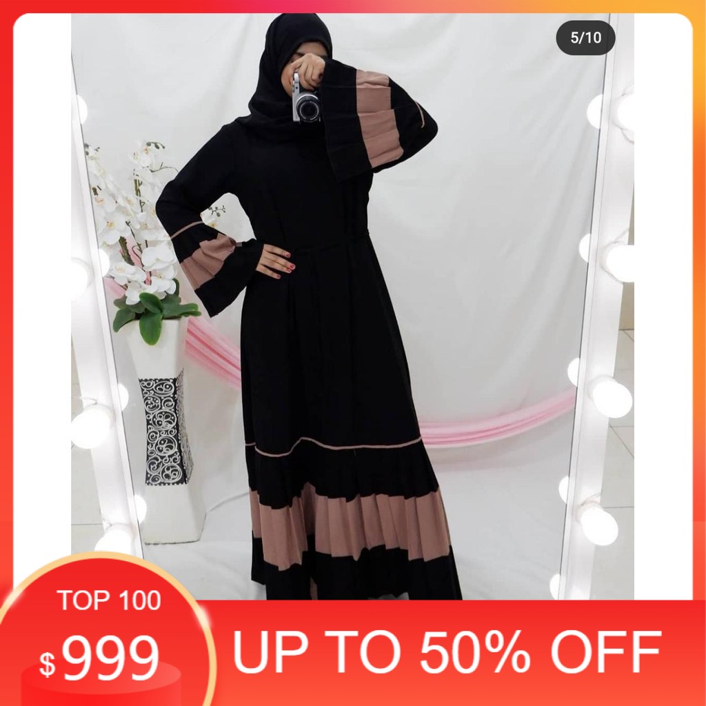 Terbaru Model Abaya Hitam Turkey Abaya Kombinasi Bahan JetBlack Lembut Kwalitas Boutique Arab 2021