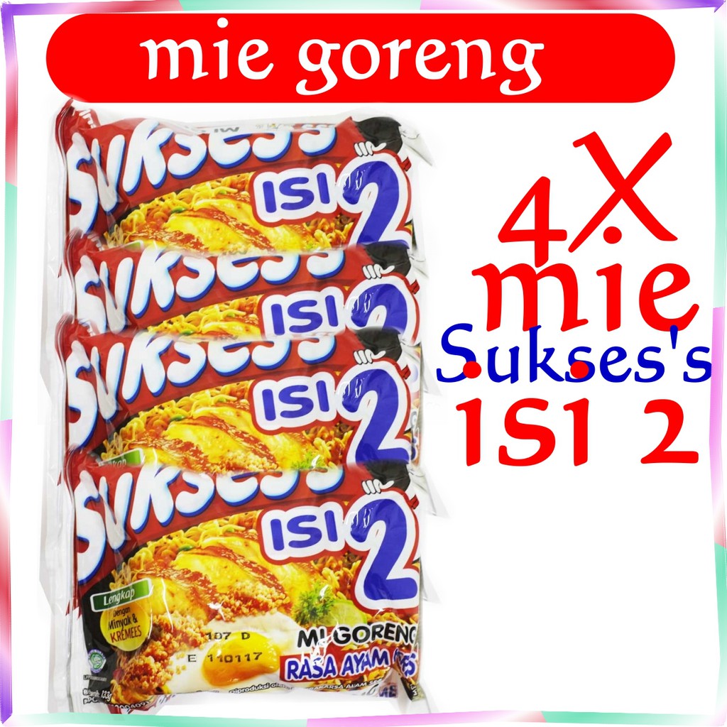 

4x mie goreng SUKSES isi 2 Rasa Ayam Kremes mie instan sukses's mi sukesess