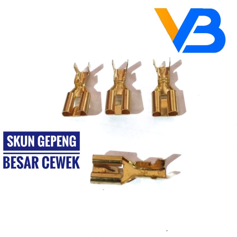Skun Kabel Gepeng 6.3mm Male / Female Skun Kabel Motor Skun Kabel Sekun Kabel Motor