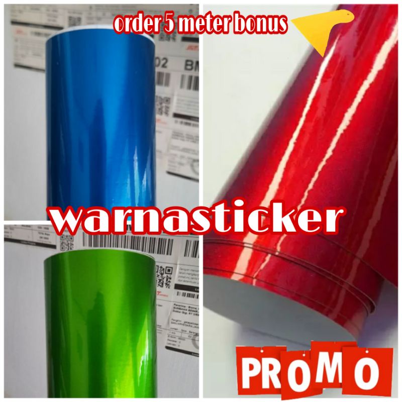 STIKER SKOTLET MOTOR WARNA MERAH CANDY SEKOTLET MERAH METALIK