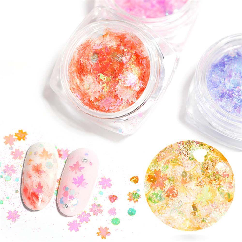 AUGUSTINA Agustina Dekorasi Nail Art Fashion Warna Campur Bintang Sequin Laser Flakes DIY Nail Art Stickers