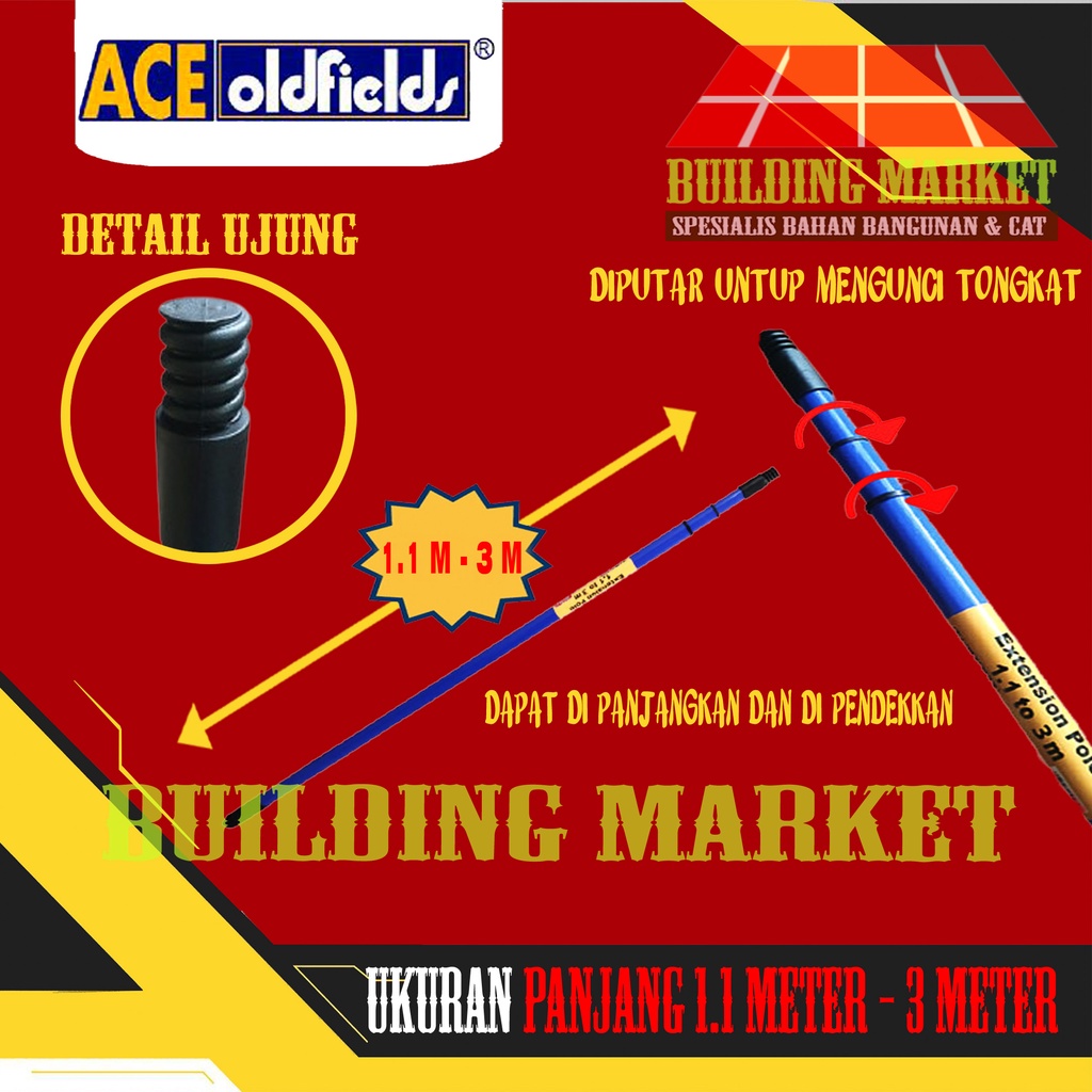 ROLLER EXTENSION POLE TONGKAT PENYAMBUNG ROL TONGKAT CAT ACE OLDFIELDS