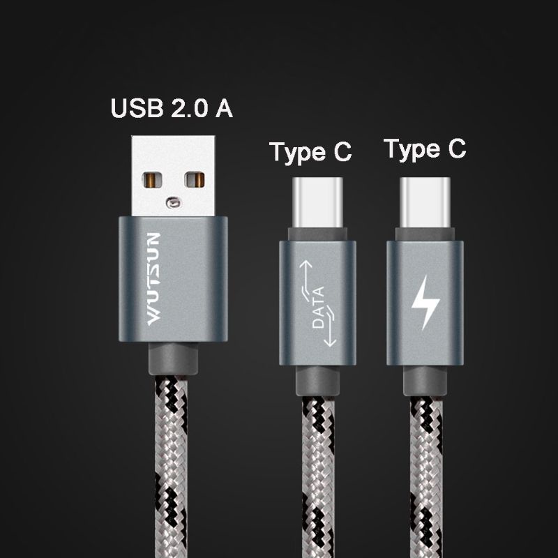 VIVI   USB 2.0 Type A Male To Dual USB C Type C Male Splitter Y Fast Charging Data