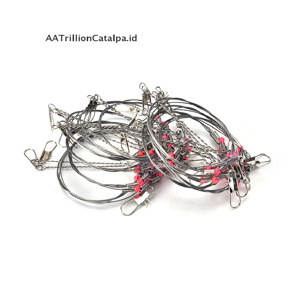Aatrillioncatalpa 20pcs Kawat Stainless Steel 2 Lengan Untuk Umpan Pancing