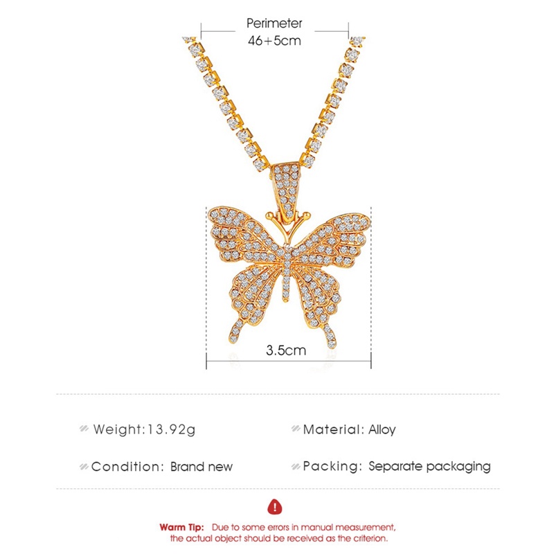 Butterfly Kalung Choker Rantai Desain Kupu-Kupu Gaya Hip hop