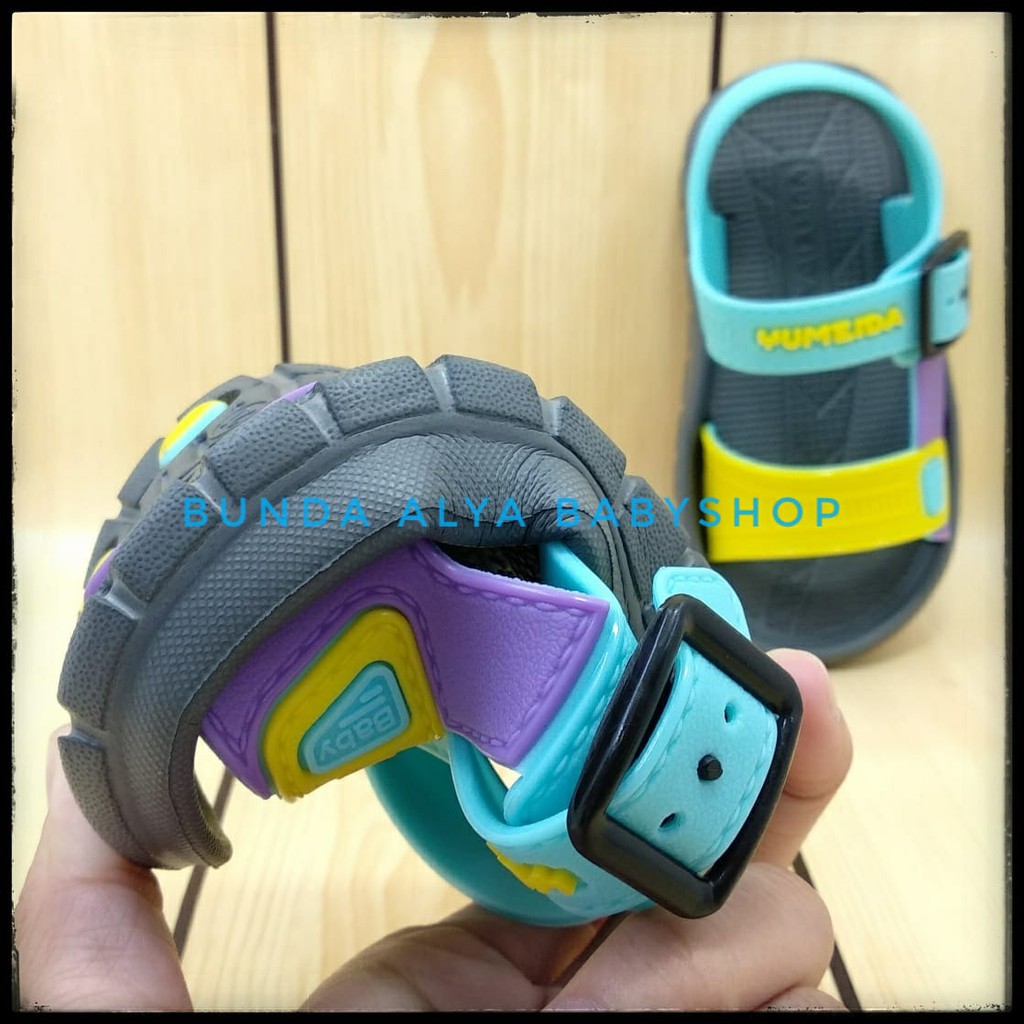 Sendal Anak Laki Laki 6 - 12 Bulan Tali BIRU KUNING - Sepatu Sandal Anak Cowok Karet Anti Licin Size 19 - 21 - Sandal Gunung Anak Laki Laki