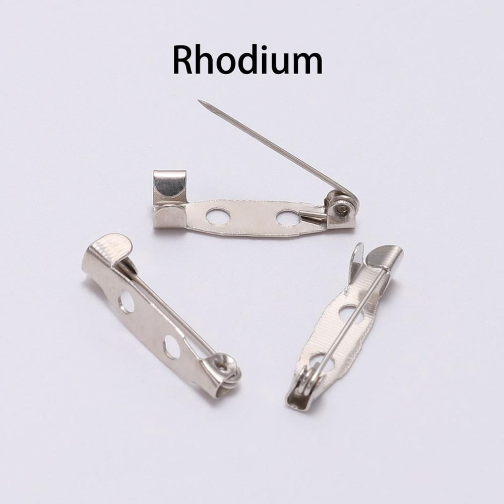 50pcs / Lot Pin Bros Kosong 15 20 25 30 35mm Warna Silver Untuk Membuat Perhiasan Diy-Rhodium