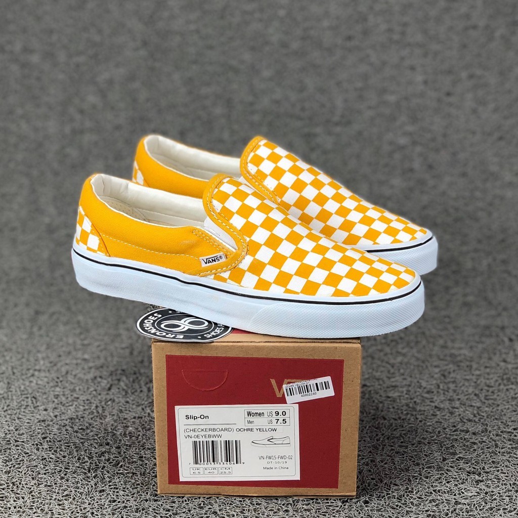 vans ochre checkerboard