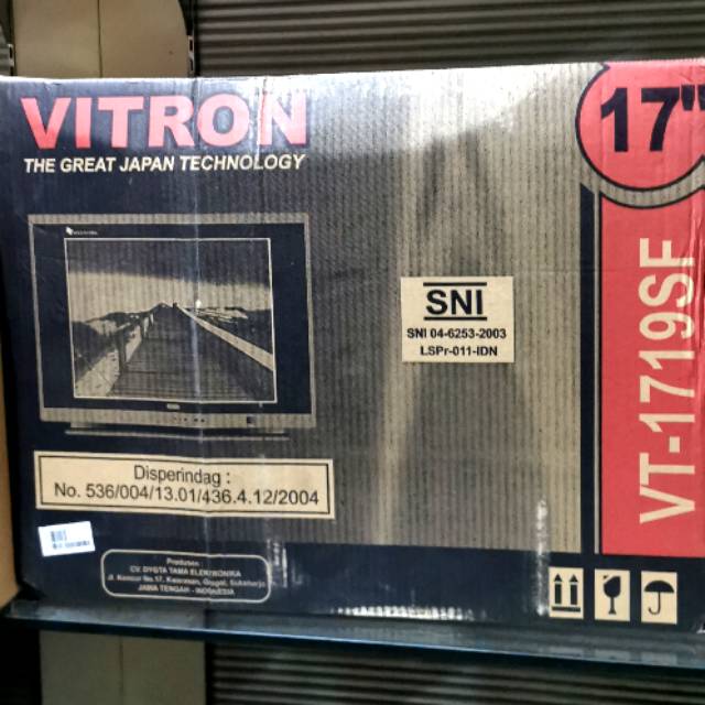TV TABUNG CRT VITRON VT 1719 SF 1719SF VT1719SF IN INCH " FLAT SCREEN GARANSI SNI MURAH BISA GOJEK