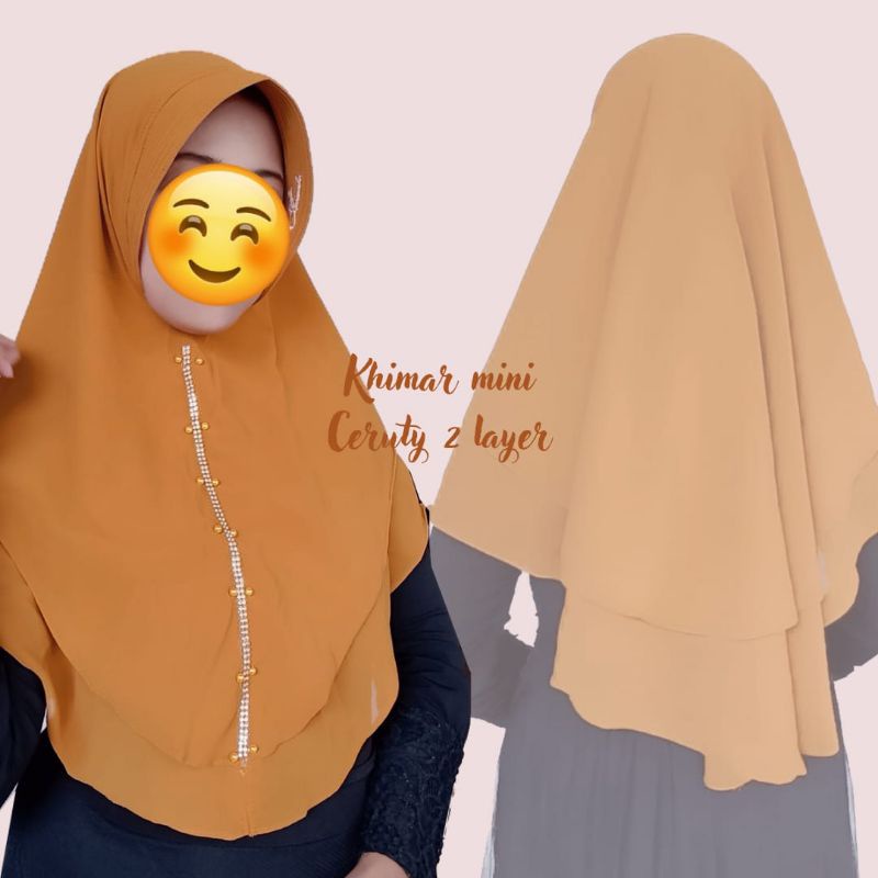 (COD) Khimar 2 layer payet | Khimar ceruty babydol 2 layer | jilbab instan