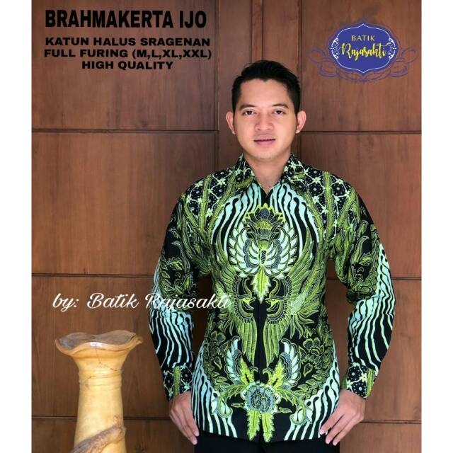 KEMEJA BATIK BRAHMA KERTA IJO BY BATIK RAJASAKTI