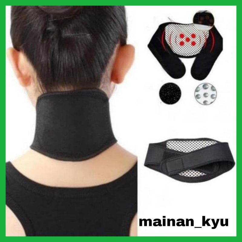 (MAINANKYU)  Sabuk Terapi Pemijat Leher Pemanas Penghangat Neck Heating Belt Therapy Turmalin