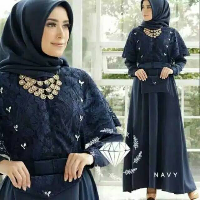 Gamis wanita dress Brukat kondangan wanita nadine