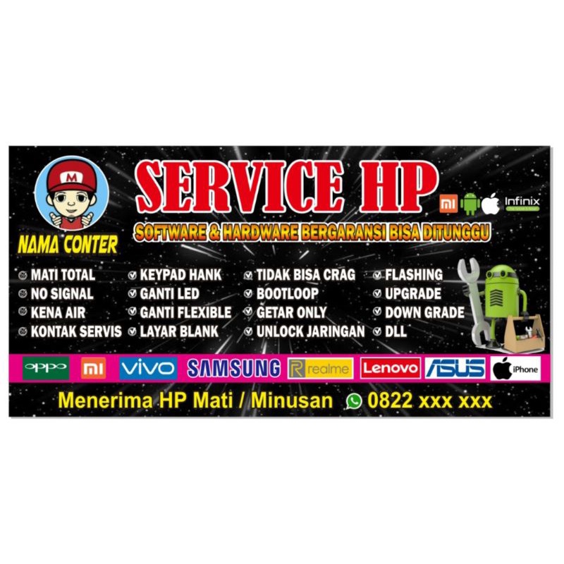 Spanduk Servis HP/Service HP/2x80