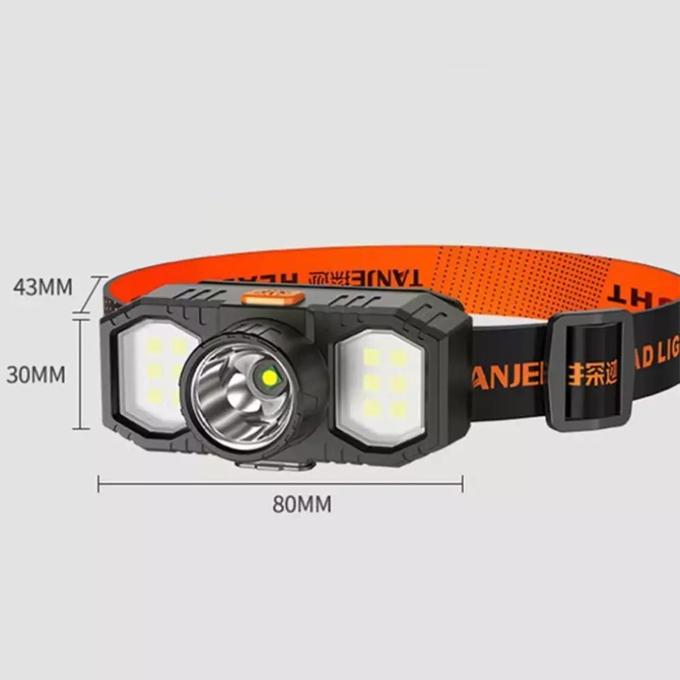 Senter Kepala 3 LED 24 Watt + 10 Watt / Headlamp USB Recharger