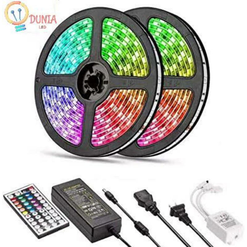 LED STRIP Waterproof 5050/2835 12V 10 Meter Lengkap Remote Besar