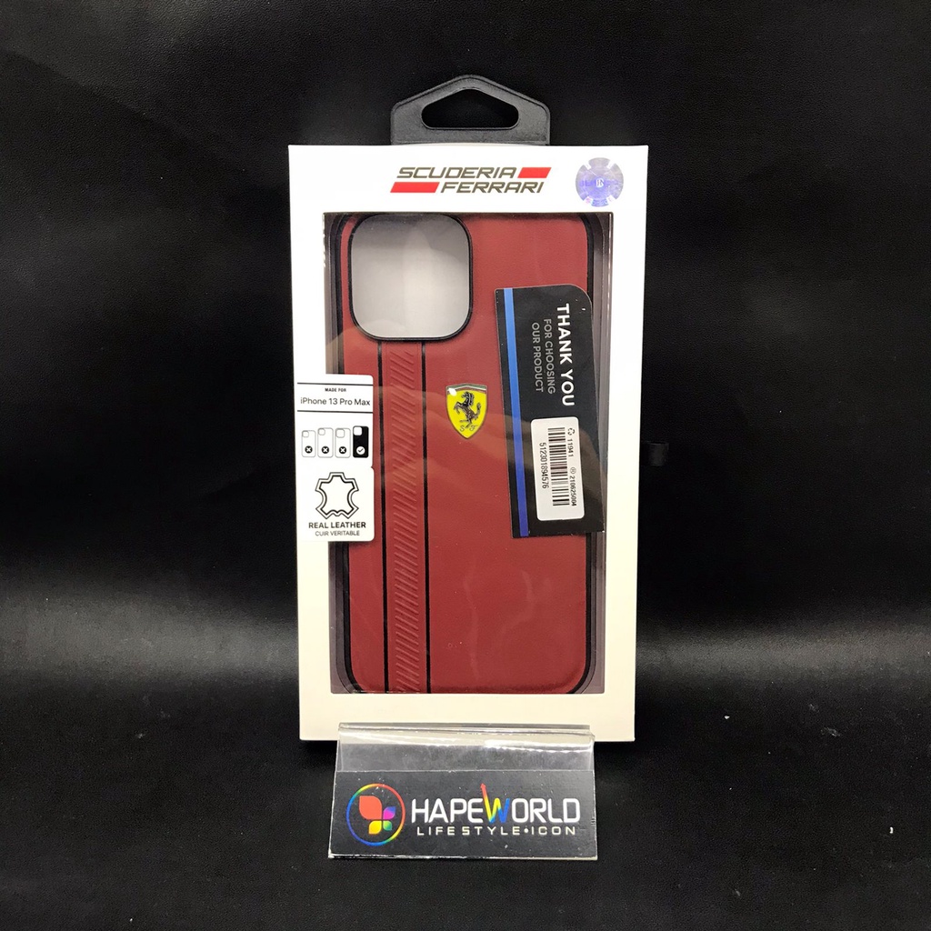 PREMIUM CASE SCUDERIA FERRARI LTR DBS LN IPHONE 13 PRO MAX RED-PREMIUM