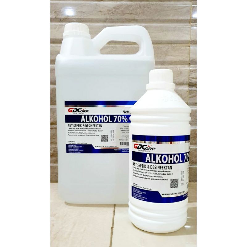 Alkohol  70 %  dan  96% Food Grade 5 liter GDCorp Original sertifikat IPB