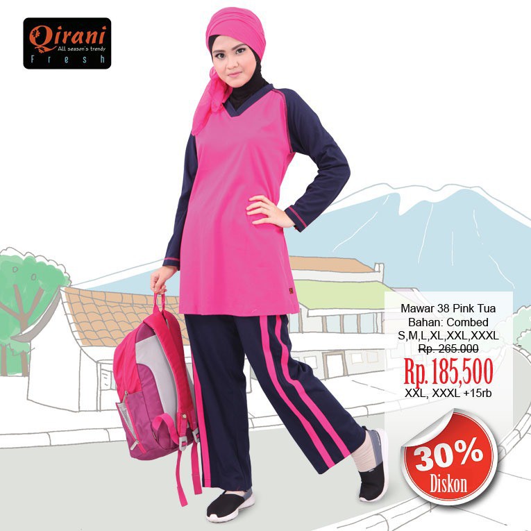  Baju  Olahraga Wanita  Muslim  Pakaian Olahraga Wanita  Pink 