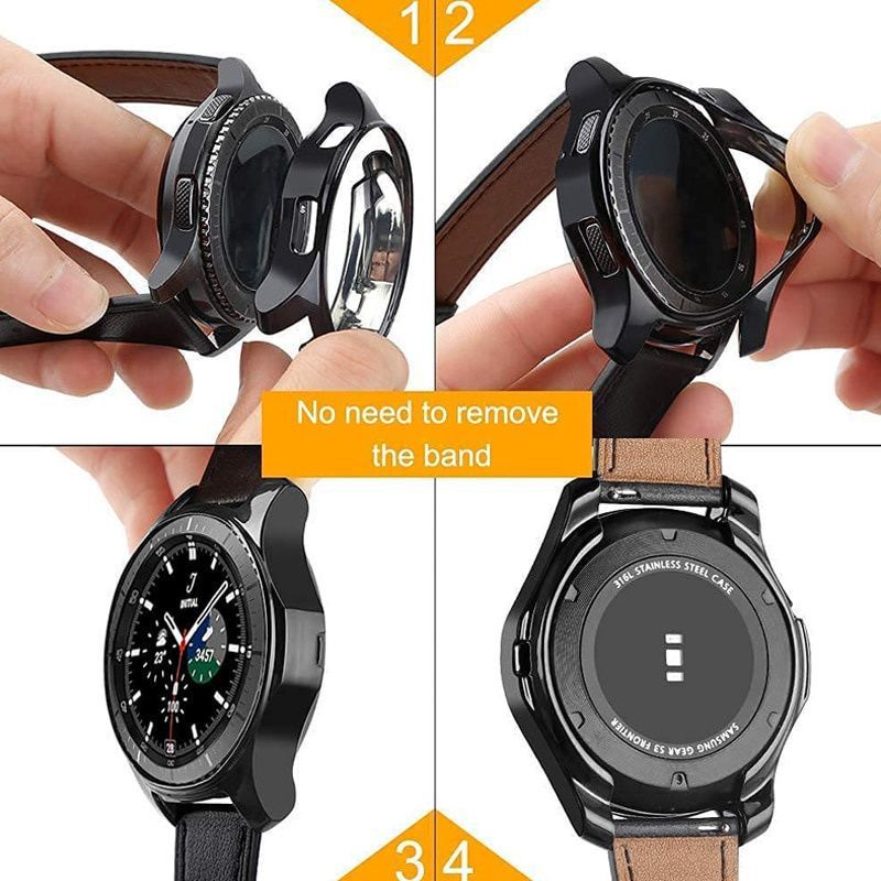 Samsung Galaxy Watch 4 Classic 42mm/46mm Rubber Case Soft Tpu Silicone Protective