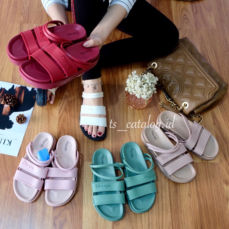 Sandal Gladiator Slop Tebal 4cm Import Mokaya 1606-194 dan 1606-1