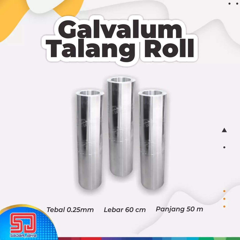 Talang Roll Galvalum Lembaran 50 meter lebar 60cm / 90cm