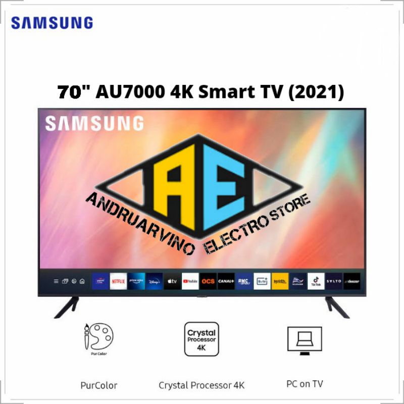 LED TV SAMSUNG 70" 70AU7000 70 INCH USB MOVIE HDMI SMART TV 4K NEW