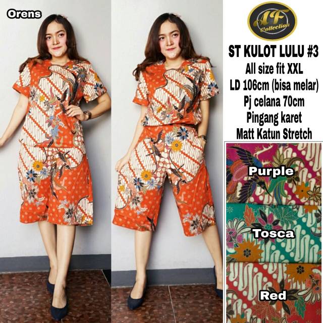 Setelan Batik Kulot Jumbo Lulu