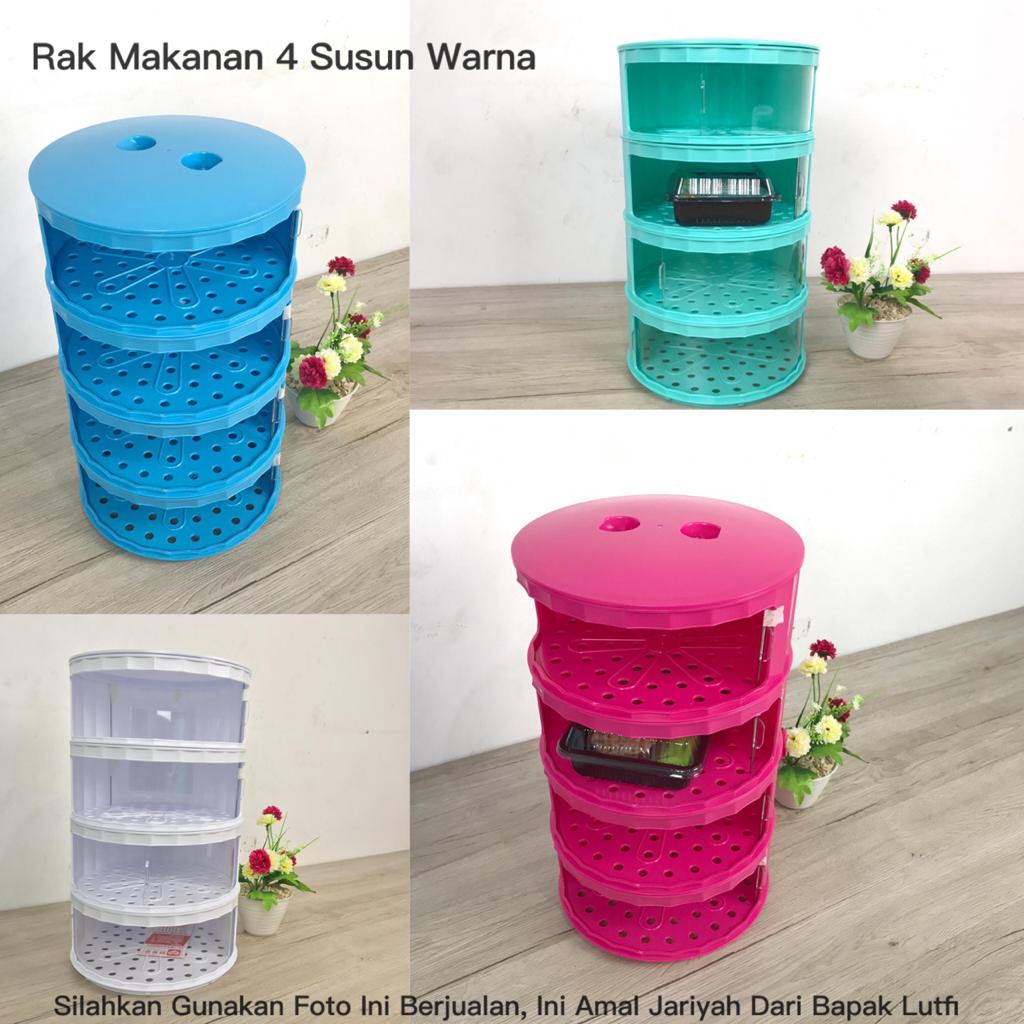 TUDUNG SAJI STORAGE FOOD Rak  Makanan 4 Susun Warna