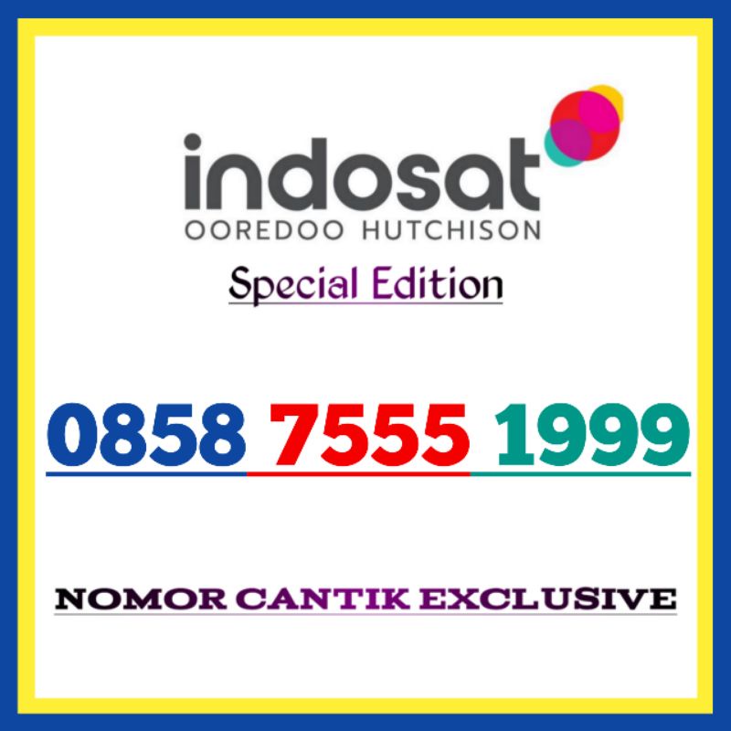Nomor cantik special Hoki 999 Indosat Ooredoo double triple