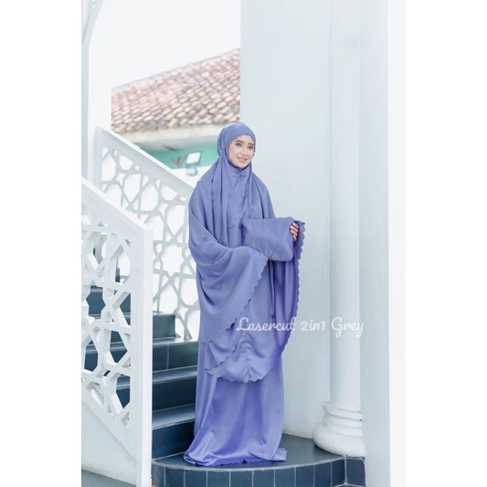 Mukena Lusercut 2 in 1 Mukena Sutra Velvet Premium Mukena Asli Tasikmalaya