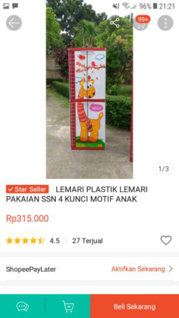 Lemari Plastik Lemari Pakaian Ssn 4 Kunci Motif Anak