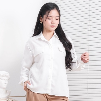 Severli KIMI Oversized Shirt Kemeja Katun Lengan Panjang | Kemeja Kantor | Kemeja Oversize | Atasan Wanita