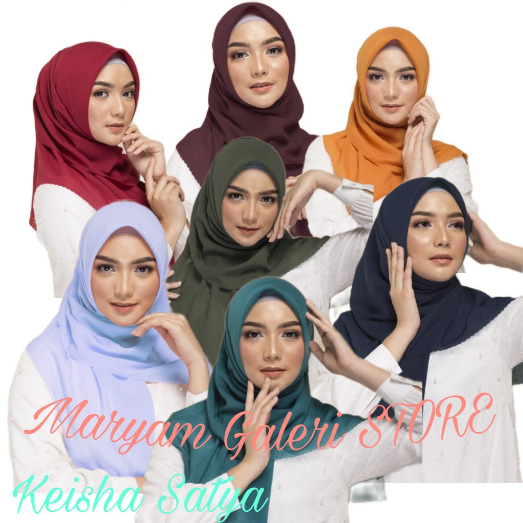 ELZATTA Hijab Segi Empat Voal Polos KEISHA SATYA (Lasercut)