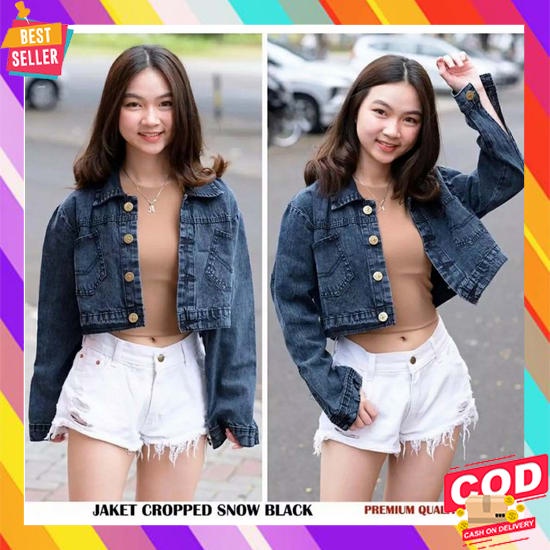 Jacket Denim Wanita Korea / Jaket Jeans Cewek Terbaru 2020 / Jaket Jea Victoria Vrocca Cropped Jake