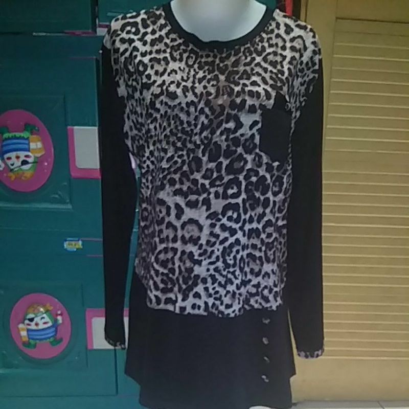 atasan motif leopart/macan, pl