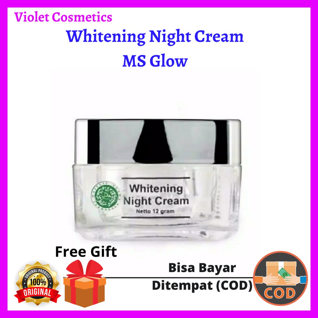 MS GLOW Whitening Night Cream / Cream Malam Whitening Ms Glow / / Whitening Night Cream Ms Glow
