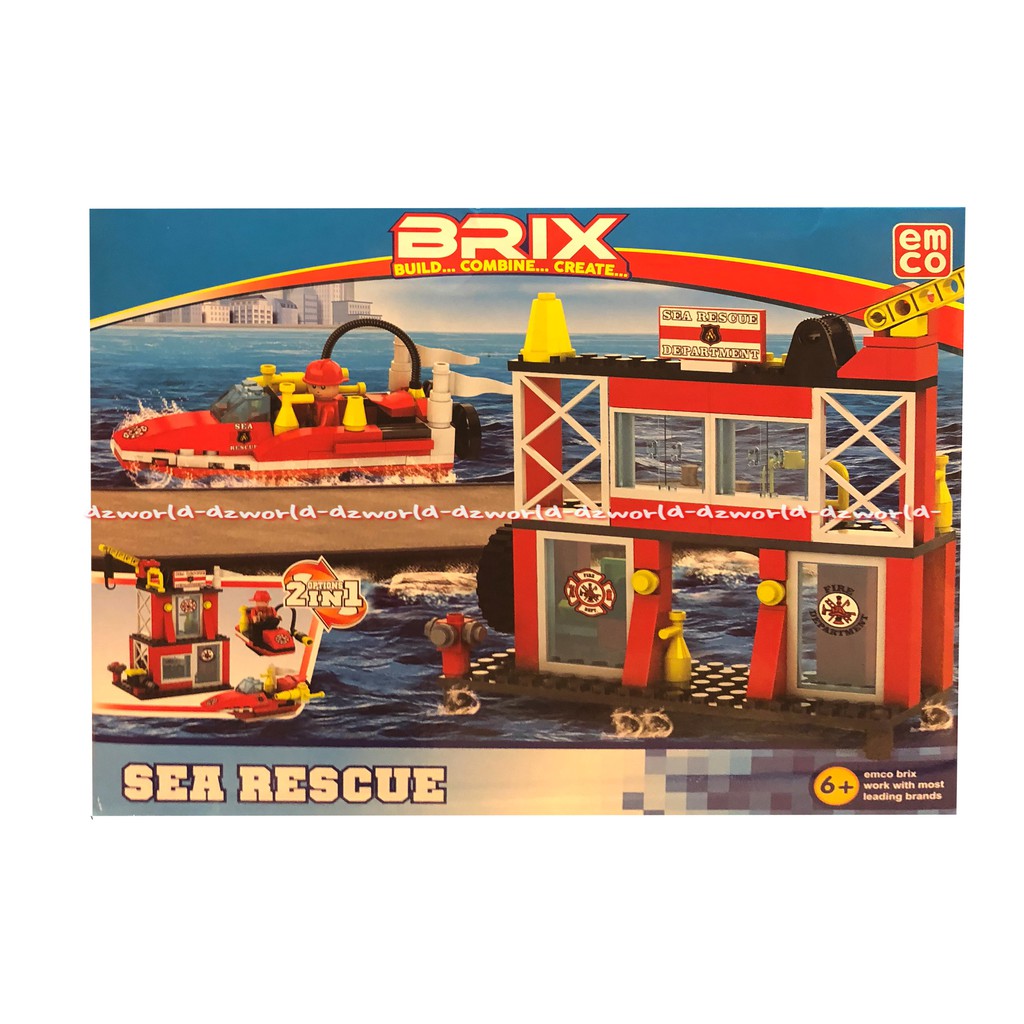 Emco Brix Build Combine Create Sea Rescue Mainan Lego Laut Mainan Balok