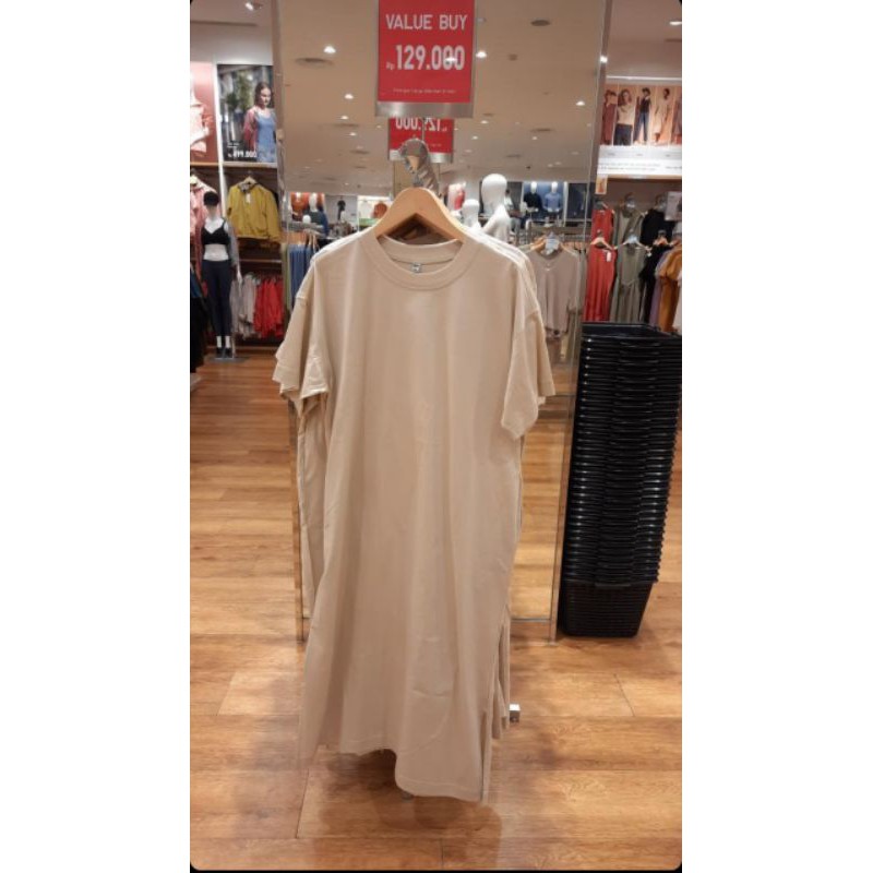 UNIQLO WOMEN GAUN  T PANJANG MERCERIZED KATUN