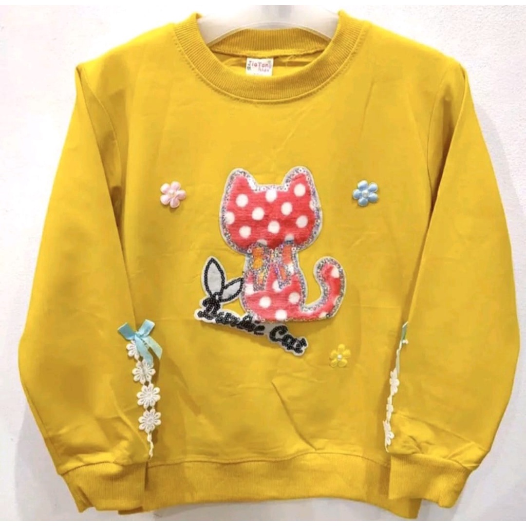 Sweater Anak Perempuan Import umur 5 Tahun - 12 Tahun/Switer Anak Perempuan Motif Usap Sablon Bordir / Motif Random