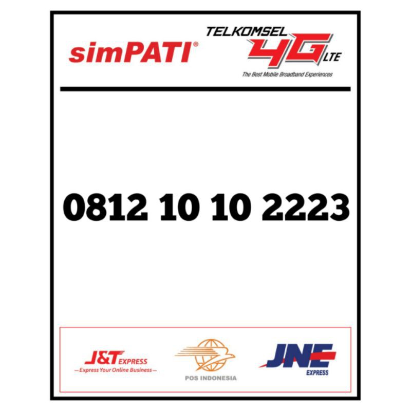 No Cantik simpati LTE 0812 1010 2223
