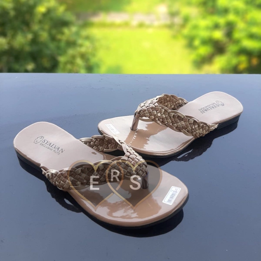 TOKOERS SDPD09 Sandal Wanita Perempuan Sandal Teplek Jepit - Motif Rajut
