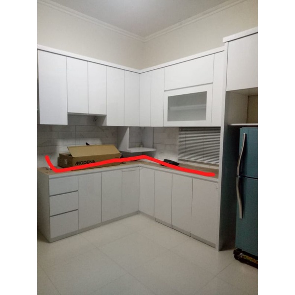 Kitchen Set Granit Hitam Paket Custom Bogor Free Peti kayu Lem Granit